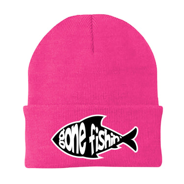 Gone Fishin v3 Embroidered Beanie